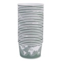 Food Trays, Containers, and Lids | Eco-Products EP-BSC12-WA 4.05 in. x 2.5 in. 12 oz. World Art Renewable and Compostable Paper Food Container - Green (500/Carton) image number 0