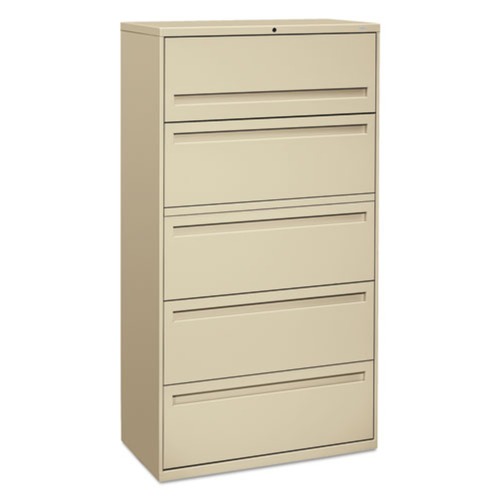  | HON H785.L.L Brigade 700 Series Five-Drawer 36 in. x 18 in. x 64.25 in. Lateral File Cabinet - Putty image number 0