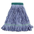 Tradesmen Day Sale | Boardwalk BWK502BLEA 5 in. Headband Super Loop Cotton/Synthetic Fiber Wet Mop Heads - Blue, Medium image number 0