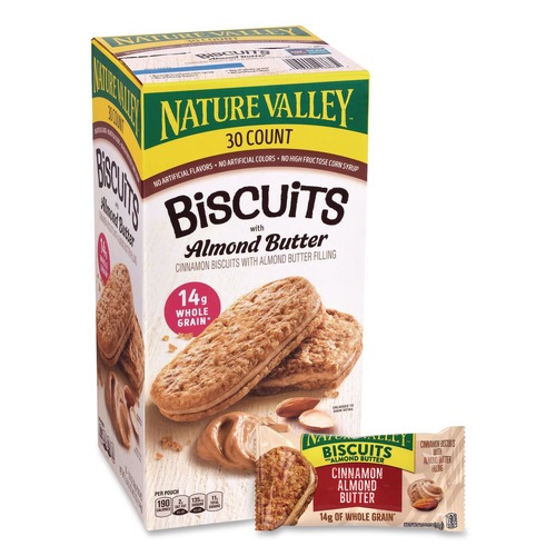 Snacks | Nature Valley 46827 1.35 oz. Biscuits - Cinnamon with Almond Butter (30/Carton) image number 0