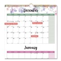 Calendars & Planners | Blueline C171129 14-Month (Dec to Jan): 2025 12.2-in x 27 in. 3-Month Wall Calendar - Colorful Leaves Artwork, White/Multicolor Sheets image number 1