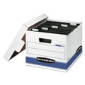 Office Jansan | Bankers Box 00784 12.63 in. x 15.63 in. x 10 in. HANG'N'STOR Medium-Duty Storage Boxes for Letter Files - White/Blue (4/Carton) image number 0