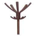 Office Jansan | Alba PMCAFE 21.67w x 21.67d x 69.33h Cafe Ten Peg/Five Hook Wood Coat Stand - Espresso Brown image number 1