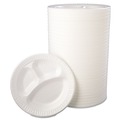 Last Chance for these Amazing Deals | Dart 10CPWQR 10.25 in. Diameter 3 Compartment Quiet Class Laminated Foam Dinnerware Plates - White (500/Carton) image number 5