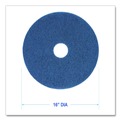 Cleaning Cloths | Boardwalk BWK4016BLU 16 in. Diameter Scrubbing Floor Pads - Blue (5/Carton) image number 3