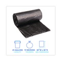 Trash Bags | Boardwalk V8046EKKR01 40 in. x 46 in. 45 gal. 19 mic High-Density Can Liners - Black (150/Carton) image number 6