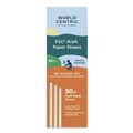 Cutlery | World Centric STRT-PA-8-K 8 in. Kraft Paper Straws - Brown (50/Pack) image number 0