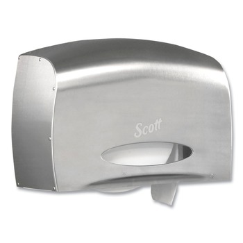Scott 9601 Pro Coreless 14.25 in. x 9.75 in. x 14.25 in. Jumbo Roll Toilet Paper Dispenser - Stainless