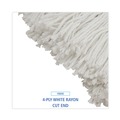 Cleaning & Janitorial Supplies | Boardwalk BWK724RCT 24 oz. Cut-End Lie-Flat Rayon Wet Mop Head - White (12/Carton) image number 6