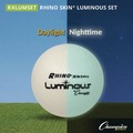 Toys | Champion Sports RXLUMSET Rhino Skin 6.3 in. Diameter Luminous Dodgeball Set - Luminous White/Blue (6/Set) image number 1