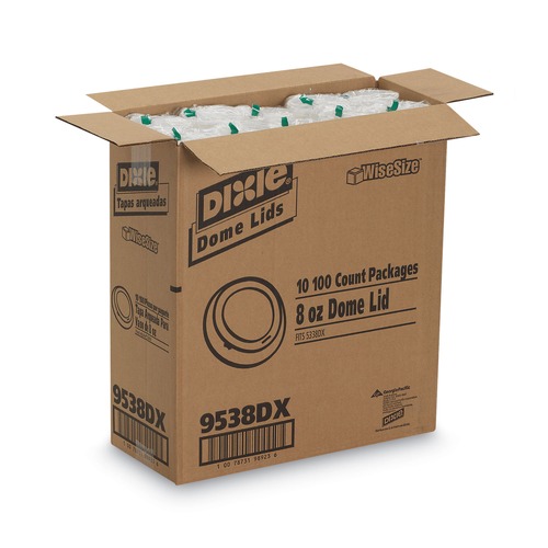 Food Trays, Containers, and Lids | Dixie 9538DX 8 oz. Drink-Thru Hot Drink Cup Lids - White (1000/Carton) image number 0