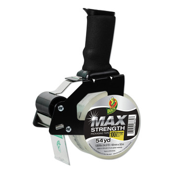 Duck MAX 1.88 in. x 54.6 yards 3 in. Core Packaging Tape with Pistol Grip Dispenser - Crystal Clear