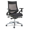  | Alera ALEEBW4213 EB-W Series Aluminum Base 275 lbs. Capacity Multifunction Pivot Arm Mesh Chair - Black image number 1