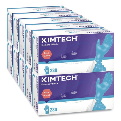 Disposable Gloves | Ansell 62874 Kimtech Element Nitrile Exam Gloves - X-Large, Blue (2500/Carton) image number 0
