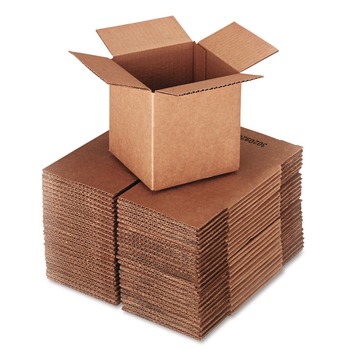 Universal 6 in. Regular Slotted Container Cubed Fixed-Depth Shipping Boxes - Brown Kraft (25/Bundle)