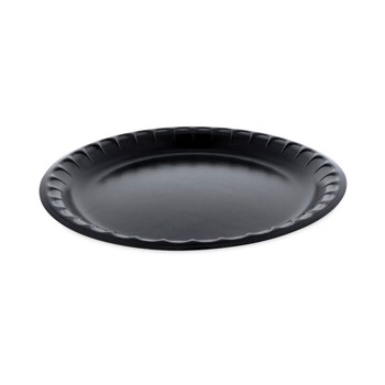Pactiv Corp. 10.25 in. Diameter Placesetter Deluxe Laminated Foam Plate Dinnerware - Black (540/Carton)