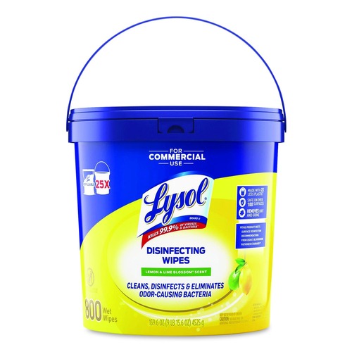 Cleaning & Janitorial Supplies | LYSOL Brand 19200-99856 6 in. x 8 in. 1-Ply Professional Disinfecting Wipe Bucket - Lemon and Lime Blossom White image number 0