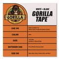 Office & Office Supplies | Gorilla Glue 6025001 3 in. Core 1.88 in. x 30 yds. Gorilla Tape - White (1-Roll) image number 8