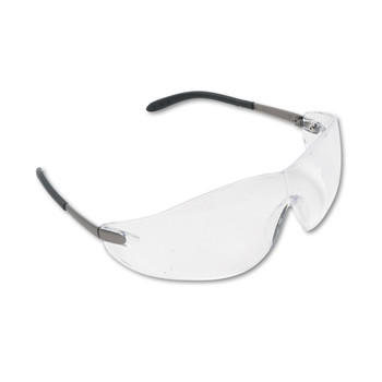 MCR Safety S2110 Clear Lens Blackjack Wraparound Chrome Plastic Frame Safety Glasses