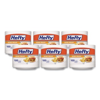 Hefty PAC D28100 8.88 in. Soak Proof Tableware Foam Plates - White (6 Packs/Carton)