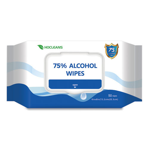 Disinfectants | GN1 SA05024 6 in. x 8 in. Personal Ethyl Alcohol Wipes - White (50 Wipes/Pack) image number 0