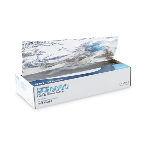 Labor Day Sale! Save $30 off $199! | Boardwalk BWK7164 12 in. x 10.75 in. 63 Gauge Standard Duty Aluminum Foil Pop-Up Sheets (2400/Carton) image number 0