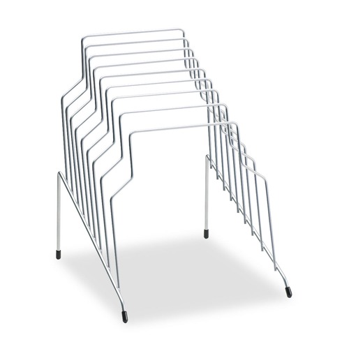 Office Jansan | Fellowes Mfg Co. 72604 10.13 in. x 12.13 in. x 11.81 in. 8 Sections Letter to Legal Size Files Wire Step File - Silver image number 0