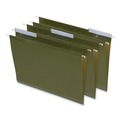 Office Jansan | Universal UNV24113 1/3-Cut Tabs Letter Size Deluxe Reinforced Recycled Hanging File Folders - Standard Green (25/Box) image number 1