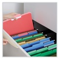 Office Jansan | Universal UNV12303 1/3-Cut Assorted Tab Interior File Folders - Letter Size, Red (100/Box) image number 3