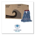 Tradesmen Day Sale | Boardwalk BWKLM30311L Looped End Wideband Cotton/Synthetic Mop Heads - Large, Blue (12/Carton) image number 7