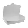 Food Service | Pactiv Corp. NOB02W EarthChoice OneBox 9 in. x 4.85 in. x 2 in. 55 oz. Paper Box - White (100/Carton) image number 1