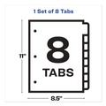 Bulk Savings Pricing 2 | Avery 11491 11 in. x 8.5 in. 8-Tab Big Tab Clear Label Dividers - White Tabs/White (1-Set) image number 2