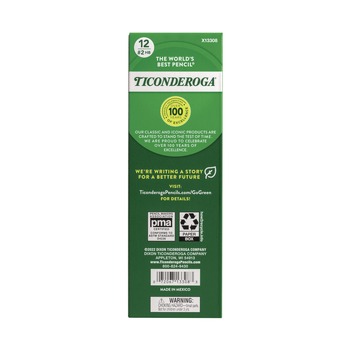Dixon Ticonderoga Beginners HB (No. 2) Woodcase Pencil with Eraser and Microban Protection - Black Lead/Yellow Barrel (1-Dozen)