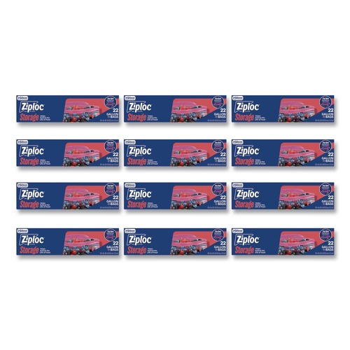 Food Service | Ziploc 383231 9.6 in. x 12.1 in. Double Zipper Storage Bags - Clear (12/Carton) image number 0