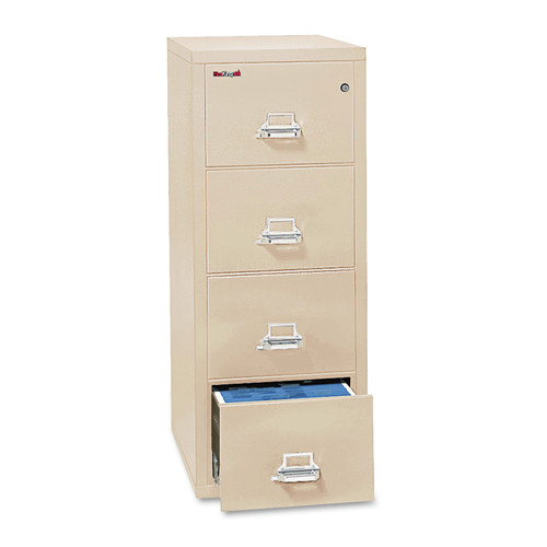  | FireKing 4-1825-CPA 17.75 in. x 25 in. x 52.75 in. UL 350 Degree for Fire Four-Drawer Vertical Letter File Cabinet - Parchment image number 0