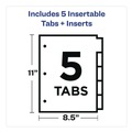 Office Jansan | Office Essentials 11465 11 in. x 8.5 in. 5-Tab Plastic Insertable Dividers - Assorted Tabs (1-Set) image number 1