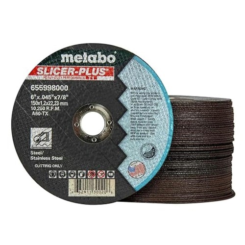 Grinding Wheels | Metabo US655998050 50-Piece A60TX Slicer Plus T1 6 in. x 0.45 in. x 7/8 in. Cutting Wheel Pack image number 0