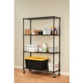  | Alera ALESW604818BL NSF Certified 48 in. x 18 in. x 72 in. 4-Shelf Wire Shelving Kit with Casters - Black image number 8