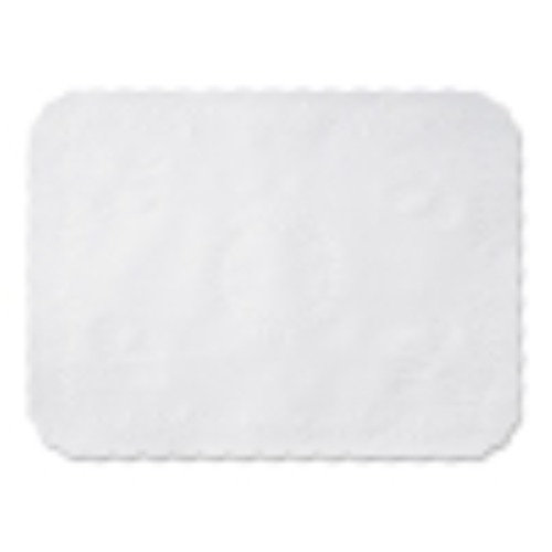  | Hoffmaster TC8704472 14 in. x 19 in. Anniversary Embossed Scalloped Edge Tray Mat - White (1000/Carton) image number 0