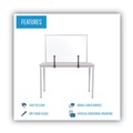 Office Furniture Accessories | MasterVision GL07019101 Protector Series 35.4 in. x 0.16 in. x 23.6 in. Glass Aluminum Desktop Divider - Clear (1/Carton) image number 2
