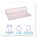 Just Launched | Boardwalk BWK532 43 in. x 47 in. 1.1 mil 56 gal Low Density Repro Can Liners - Clear (100/Carton) image number 2