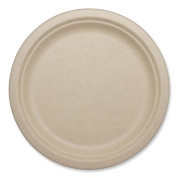 World Centric PL-SC-U9-LFP 9.1 in. Diameter Paper Fiber Plates - Natural (1000/Carton)