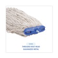 Mops | Boardwalk BWK720C 20 oz. Economical Lie-Flat Cotton Fiber Mop Head - White (12/Carton) image number 7