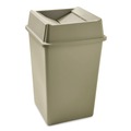 Trash & Waste Bins | Rubbermaid Commercial FG266400BEIG 20.13 in. Plastic Untouchable Square Swing Top Lid - Beige image number 5