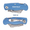 Bulk Savings Pricing 2 | Great Neck 12113 2 in. Blade 3.5 in. Aluminum Handle 1 Utility Blade Sheffield Folding Lockback Knife - Blue image number 2