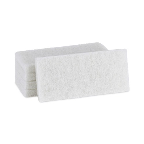 Cleaning Cloths | Boardwalk 8440BWK 4 in. x 10 in. Light-Duty White Pad (20/Carton) image number 0