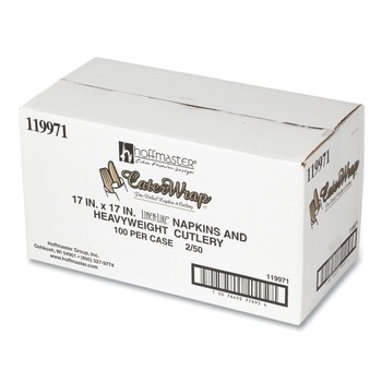 Hoffmaster 100/Carton CaterWrap Heavyweight Cutlery Combo - Black