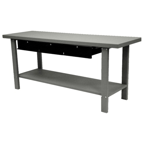 On Site Chests | Homak GW00550160 79 in. Industrial Steel Workbench with 3 Drawers - Gray image number 0
