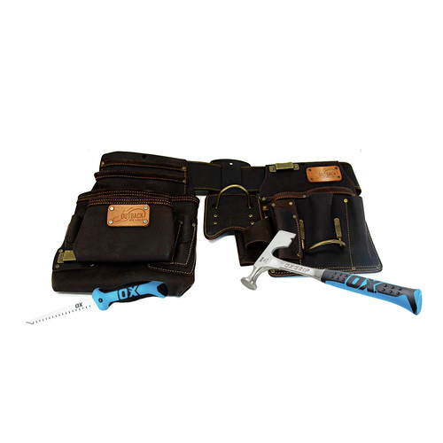 Tool Belts | OX Tools OX-P432004 Oil Tanned Leather Drywall Rig with Hammer and Jab Saw image number 0