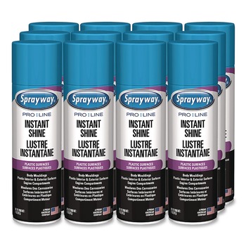 Sprayway PRO LINE 1000057576 12 oz. Aerosol Can Instant Shine Silicone Spray (12/Carton)